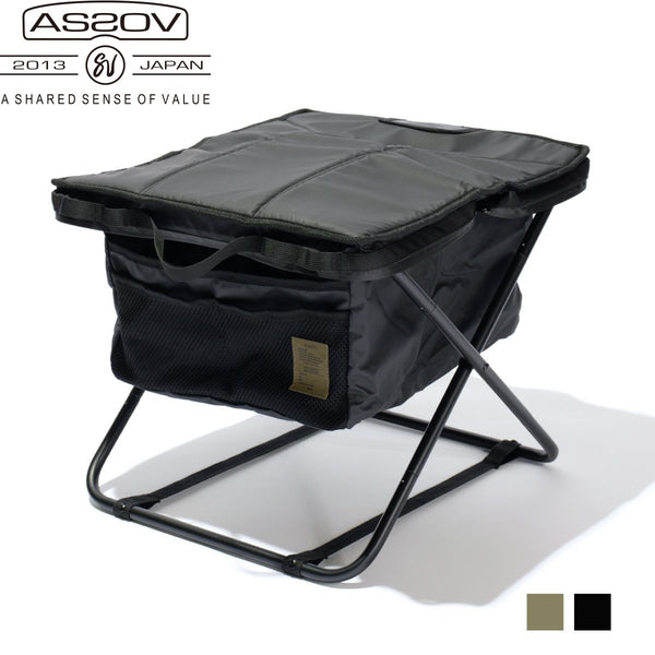 AS2OV ( アッソブ ) NYLON POLYCARBONATE MULTI OTTOMAN マルチオットマン | オットマン | フットスツール | フットレスト | コンパクト | 持ち運び | アウトドア | キャンプ | リラックス | 足置き | 392300 | ブラック | 黒色