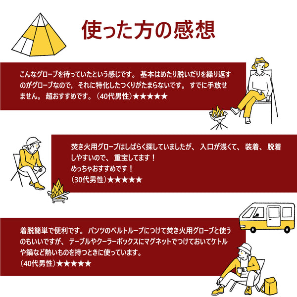 Bush Craft ( ブッシュクラフト ) クイック焚き火グローブ | 焚火 | 焚き火 | グローブ | 革 | 革グローブ | 作業 | マグネット | 耐熱 | 耐熱グローブ | ぶっしゅくらふと