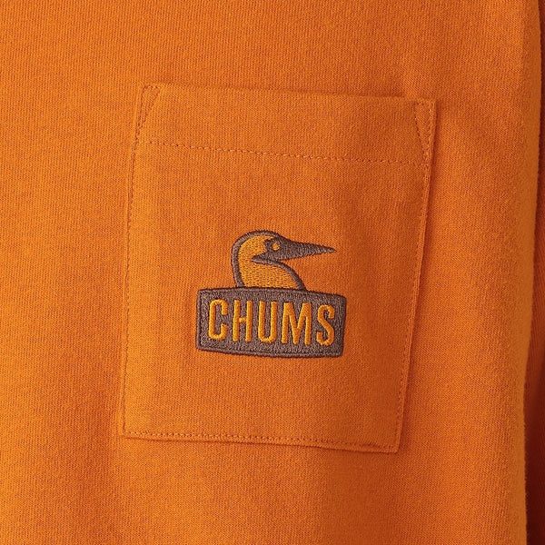 CHUMS ( チャムス ) ブービーフェイスポケットブラッシュドロングスリーブTシャツ 長袖Tシャツ ロンT メンズ レディース ユニセックス ブービーバード ポケットTシャツ コットン 綿100％ ブラッシュド 裏起毛風 秋冬 春 トップス カジュアル タウンユース 普段着 CH01-2670