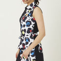 【 SALE 】 LOUDMOUTH ( ラウドマウス ) レディース ワンピース プレミアムカノコ素材 切替 ネオンレオパード | 吸汗速乾 | UV | ゴルフ | ゴルフウェア | 可愛い | 763666 | らうどまうす