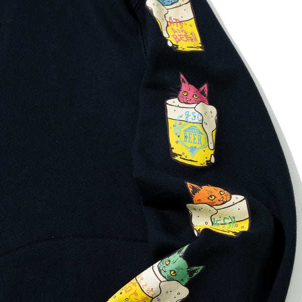 go slow caravan ( ゴースローキャラバン ) 空紡糸裏毛 猫と麦酒 ヘムスピンドルクルースウェット | MENS | WOMENS | メンズ | レディース | トップス | 長袖 | ウェア | 可愛い | オシャレ | 352608