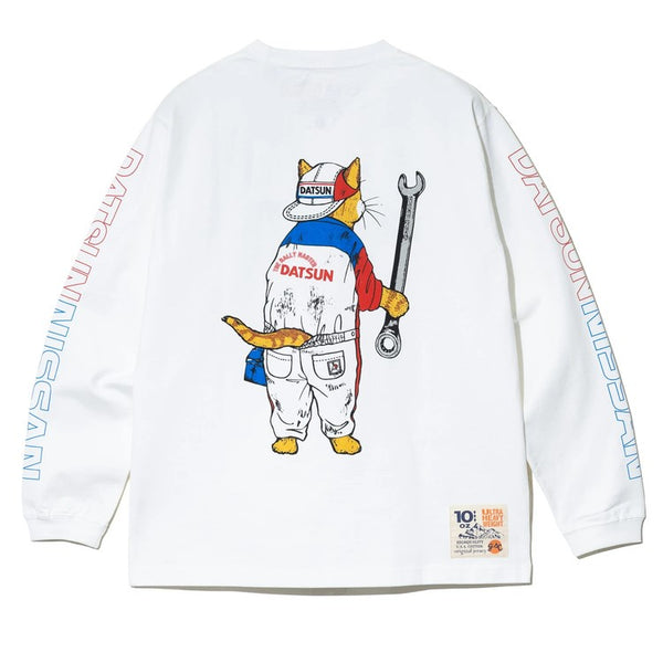 go slow caravan ( ゴースローキャラバン ) 【 NISSAN×go slow caravan 】 超ヘビーUSA/CRALLYメカニック猫ロングスリーブTEE | MENS | メンズ | トップス | ウェア | ロンT | 長袖 | Tシャツ | 綿100％ | 351951 | ごーすろーきゃらばん