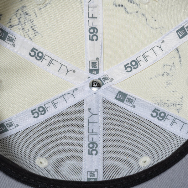 NEW ERA ( ニューエラ ) 59FIFTY 鳥獣戯画 オールオーバー クロームホワイト | 帽子 | キャップ | 日よけ | 兎 | 猿 | 猫 | 蛙 | コラボ | ポリエステル | コットン | お出かけ | オシャレ | 14940846 | にゅーえら