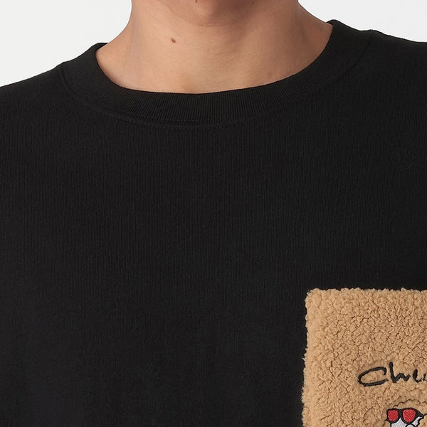 CHUMS ( チャムス ) フラッフィーポケットブラッシュドロングスリーブTシャツ 長袖Tシャツ ロンT 長袖カットソー メンズ レディース ユニセックス トップス ブラッシュド フラッフィー ポケット付き クルーネック カジュアル アウトドア キャンプ 秋冬 CH01-2880