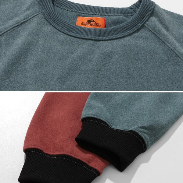 KRIFF MAYER ( クリフメイヤー ) もちのび刺繍ラグランロンT | MENS | 2515601 | メンズ | 長袖 | ウェア | トップス | 長袖Tシャツ | ロンT | 起毛 | ふわふわ | 伸縮性 | 刺繍 | カジュアル | 保温 | 秋服 | 冬服 | くりふめいやー