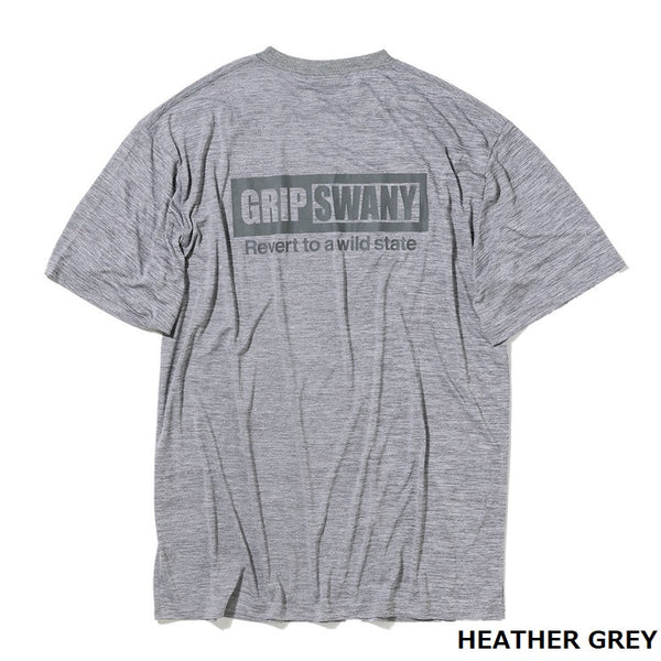 GRIP SWANY ( グリップスワニー ) 【 GSMCT0014 】 BOX LOGO DRY S/S TEE | シャツ | Tシャツ | 半袖 | 半袖Tシャツ | 半袖シャツ | シンプル | UVカット | 速乾 | バックプリント | ランニング | キャンプ | ジム | 使いやすい | アウトドア | レジャー | ぐりっぷすわにー