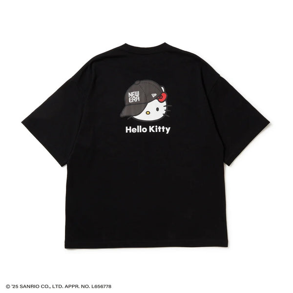 NEW ERA ( ニューエラ ) 半袖 オーバーサイズド コットン Tシャツ HELLO KITTY キャップ | シャツ | 半袖シャツ | ブラック | ホワイト | キティちゃん | ハローキティ | コラボ | 14348709 | 14348710 | にゅーえら | 夏服