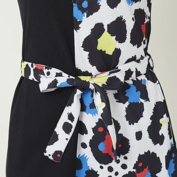 【 SALE 】 LOUDMOUTH ( ラウドマウス ) レディース ワンピース プレミアムカノコ素材 切替 ネオンレオパード | 吸汗速乾 | UV | ゴルフ | ゴルフウェア | 可愛い | 763666 | らうどまうす