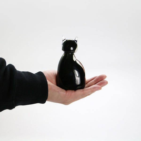 DETAIL ( ディテール ) Glass Objet Cat グラス オブジェ キャット | 猫 | ガラスオブジェ | 置物 | シンプル | 可愛い | ハンドメイド | 手のひらサイズ | ガラス | H0147 | ホワイト | ブラック | でぃてーる