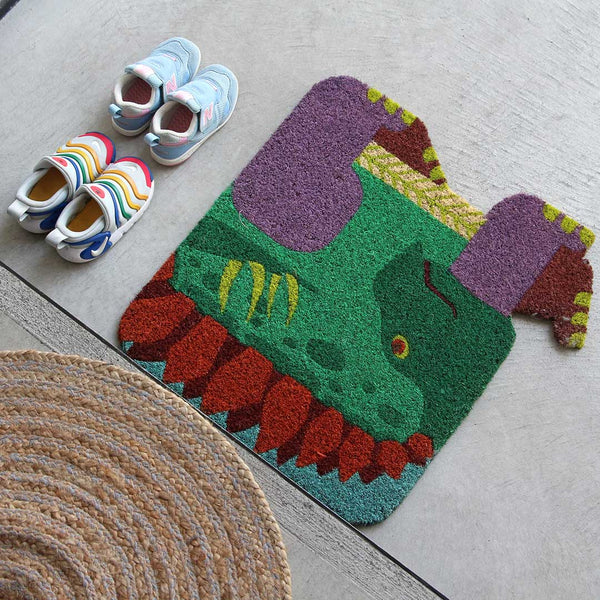 DETAIL ( ディテール ) Coir Mat コイヤーマット | ステゴサウルス | トリケラトプス | 恐竜 | マット | 玄関マット | 子供 | 50cm×50cm | PVC | 滑りにくい | でぃてーる | H0087