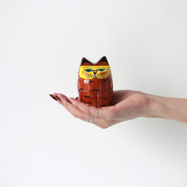 DETAIL ( ディテール ) Papier Mache Standing Cat パピエ マシェ スタンディング キャット | ハンドメイド | 猫モチーフ | 小物入れ | 3722C | インテリア | 可愛い | 猫 | ハンドメイド | でぃてーる