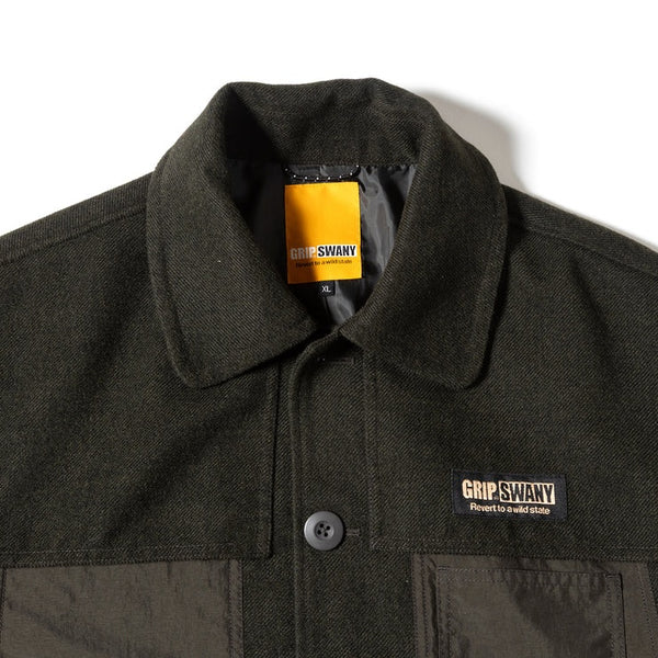 GRIP SWANY ( グリップスワニー ) 【 GSMJ-058 】 MACKINAW JACKET | ジャケット | アウター | 上着 | アウトドア | レジャー | キャンプ | 冬 | 防寒 | マッキノージャケット | ウール調 | メンズ | アパレル | ウェア | ぐりっぷすわにー