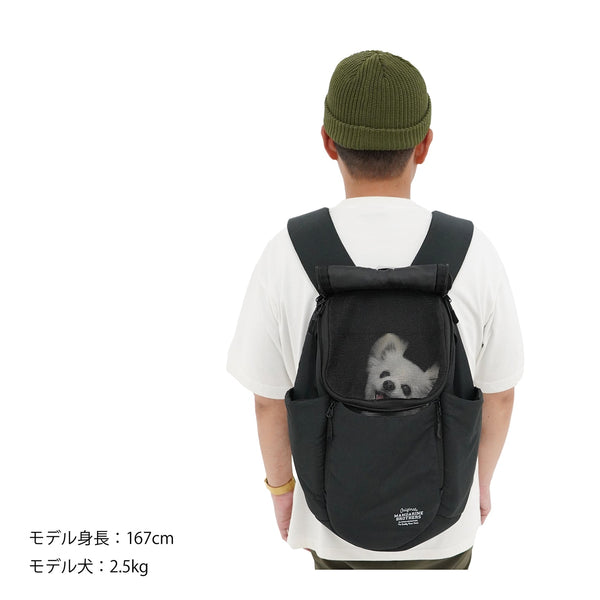 MNADARINE BROTHERS ( マンダリンブラザーズ ) WINSTON HUG BAG | キャリーバッグ | 犬 | ネコ | 猫 | お出かけ | 旅行 | 移動 | 2way | メッシュ | 抱っこ | 腰当 | まんだりんぶらざーず