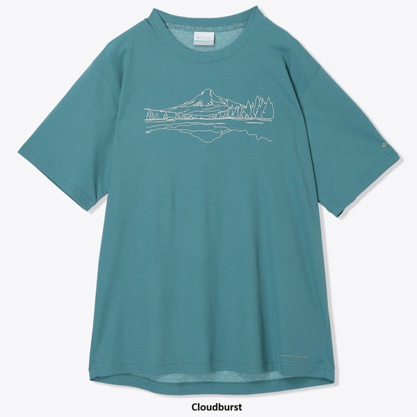 Columbia ( コロンビア ) トレイルラッシュグラフィックショートスリーブTシャツ 半袖Tシャツ メンズ 冷感 速乾 吸湿速乾 オムニフリーズゼロアイス オムニウィック 抗菌防臭 アウトドア ハイキング 登山 トレッキング キャンプ スポーツ 夏 レジャー PG1653