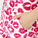 【 SALE 】 LOUDMOUTH ( ラウドマウス ) レディース ショートパンツ | 接触冷感 | ツイル素材 | キッス柄 | ターコイズ | 吸汗速乾 | UV | ゴルフ | ゴルフウェア | ショーパン | 763355 | らうどまうす