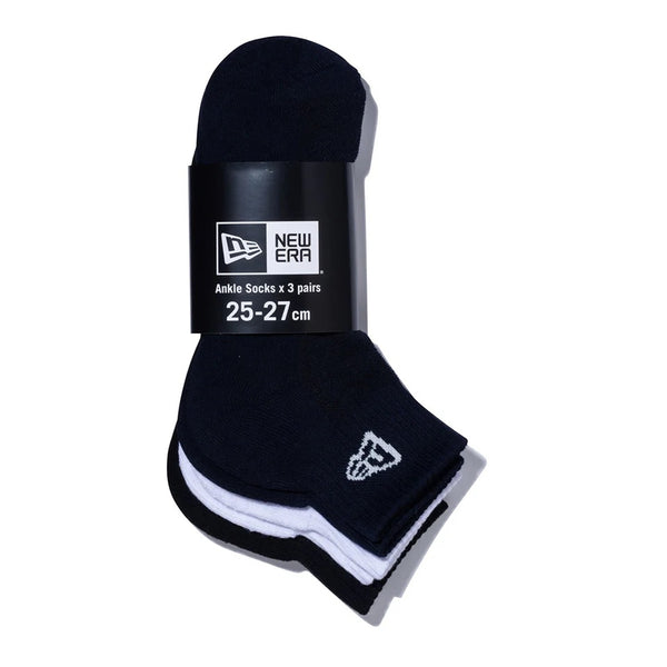 NEW ERA ( ニューエラ ) ソックス アンクル 3ペア | 靴下 | フットウェア | シンプル | ロゴ | にゅーえら | 3足 | セット | 23～25cm | 25～27cm | 27～29cm | 14518188 | 14518191 | 14489711 | 14518186 | 14518189