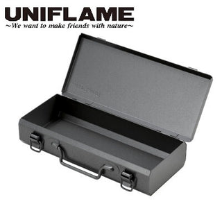 UNIFLAME ( ユニフレーム ) カトラリーメタルケース ガンメタ 収納ケース メタルケース キャンプ アウトドア カトラリー収納 ピクニック 収納ボックス BBQ バーベキュー ソロキャンプ ファミリーキャンプ 662403