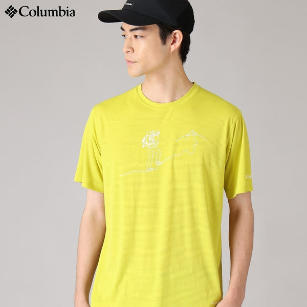 Columbia ( コロンビア ) トレイルラッシュグラフィックショートスリーブTシャツ 半袖Tシャツ メンズ 冷感 速乾 吸湿速乾 オムニフリーズゼロアイス オムニウィック 抗菌防臭 アウトドア ハイキング 登山 トレッキング キャンプ スポーツ 夏 レジャー PG1653