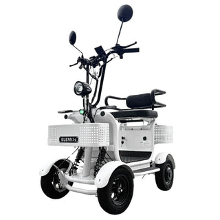 ELEMOs ( エレモーズ ) エレポーター 特定小型原付 電動四輪 EV四輪 電動モビリティ 免許不要 公道走行可能 4輪 電動バイク シニア 買い物 街乗り 通勤 収納カゴ