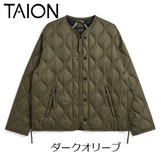 TAION ( タイオン ) ミリタリー M65 ライナーWジップ ショートダウンジャケット ソフトシェル ダウンジャケット メンズ レディース ユニセックス カジュアル 保温 秋冬 キルティング タウンユース 軽量 800FP キャンプ アウトドア 収納袋付 TAION-M65LSZBML-1SH