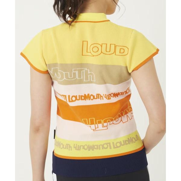 【 SALE 】LOUDMOUTH ( ラウドマウス ) レディース キャップスリーブニット 半袖モックネック | ホワイト | ゴルフ | ゴルフウェア | トップス | オシャレ | 可愛い | 派手 | ポリエステル | 動きやすい | 763651 | らうどまうす