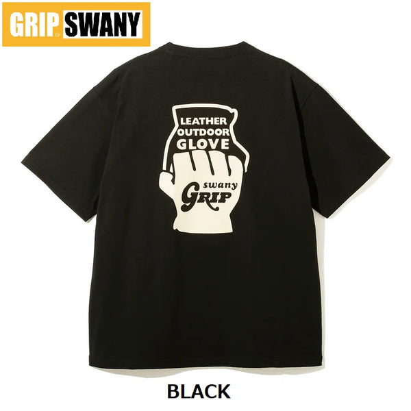 GRIP SWANY ( グリップスワニー ) 【 GSMCT-117 】 GLOVE LOGO TEE | 半袖 | シャツ | Tシャツ | アパレル | コットン100% | バックプリント | オシャレ | アウトドア | お出かけ | キャンプ | レジャー | ぐりっぷすわにー