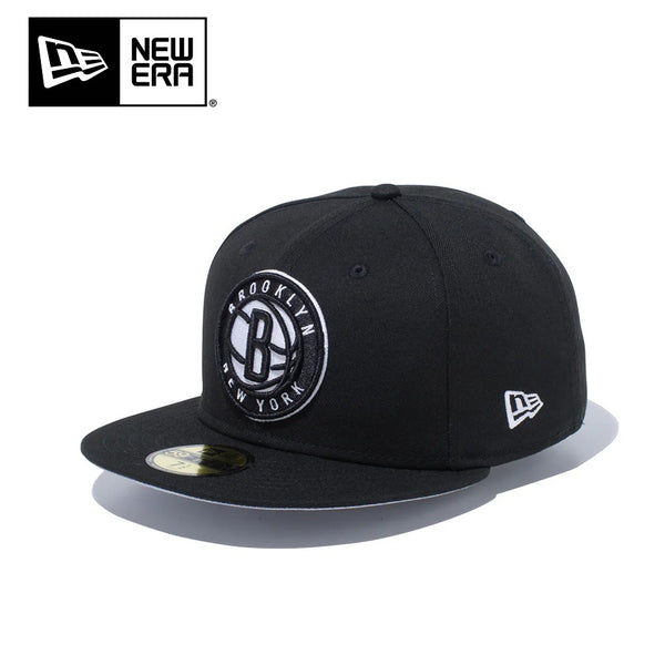 NEW ERA ( ニューエラ ) 59FIFTY ブルックリン・ネッツ ブラック × チームカラー | 帽子 | キャップ | ポリエステル | コットン | ユニセックス | サイズ調整なし | 定番 | 日よけ | アウトドア | キャンプ