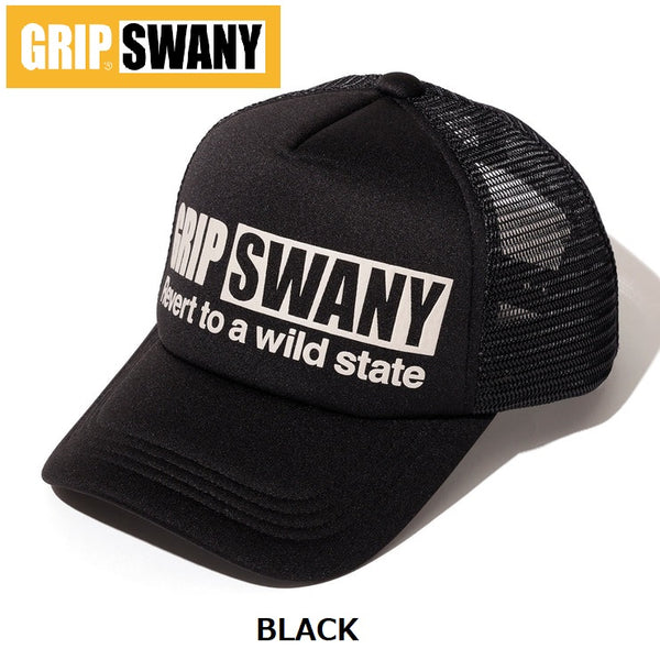 GRIP SWANY ( グリップスワニー ) 【 GSUA-160 】 BOX LOGO TRUCKER CAP | 帽子 | キャップ | 日よけ | アウトドア | キャンプ | サイズ調整 | レジャー | UVカット | 紫外線対策 | お出かけ | メッシュ | 涼しい | ぐりっぷすわにー