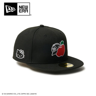 NEW ERA ( ニューエラ ) 59FIFTY HELLO KITTY リンゴ ブラック | 帽子 | キャップ | 日よけ | ユニセックス | キャンプ | アウトドア | ポリエステル | キティちゃん | ハローキティ | にゅーえら | 14348626