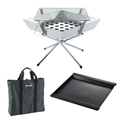 UNIFLAME ( ユニフレーム ) ファイアグリル ・ フッ素鉄板 ・ 収納ケースセット | 数量限定 | アウトドア | セット | キャンプ | 焚火 | ファミリーキャンプ | お得 | 焚火台 | BBQ | 769744 | ゆにふれーむ