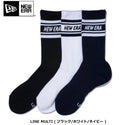 NEW ERA ( ニューエラ ) ソックス クルー 3ペア | 靴下 | ３足 | セット | 通勤 | 通学 | 毎日 | シンプル | ホワイト | ライン | 使いやすい | サイズ豊富 | アウトドア | キャンプ | レジャー | ネイビー | ブラック