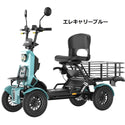 ELEMOs ( エレモーズ ) エレキャリーシリーズ 特定小型四輪 電動モビリティ 電動カート 電動車 免許不要 公道走行可能 カーゴタイプ カラフルキャリー 大容量収納 積載 120L 近距離移動 シニア 高齢者 買い物 通院 お出かけ 日常使い EV 電気自動車