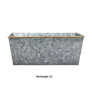DETAIL ( ディテール ) Galvanized Plant Cover “ Rectangle 32 ” ガルバナイズ プラントカバー "レクタングル 32" プラントカバー | 鉢植えカバー | オシャレ | 穴なし | H007132S | でぃてーる | 園芸