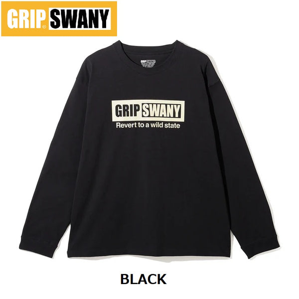 GRIP SWANY ( グリップスワニー ) 【 GSMCT-115 】 BOX LOGO LS TEE | ロンT | ロングTシャツ | シンプル | アウトドア | お出かけ | コットン100% | カジュアル | キャンプ | アパレル | ぐりっぷすわにー