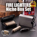 Niche Box Set / FIRE LIGTHERS | ニッチボックスセット | キャンプ | アウトドア | マッチストライカー | セット | コンパクト | 持ち運び | 耐熱 | 防水 | オイルライター | マッチ | 火起こし