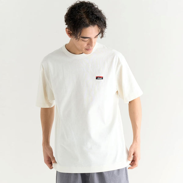 NANGA ( ナンガ ) ECO HYBRID BOX LOGO EMBROIDERY TEE ( UNISEX ) エコハイブリッドボックスロゴエンブロイダリーティー | シャツ | 半袖 | Tシャツ | ブラック | N0000252 | 刺繡ロゴ | ヨレにくい | シンプル | なんが | ユニセックス