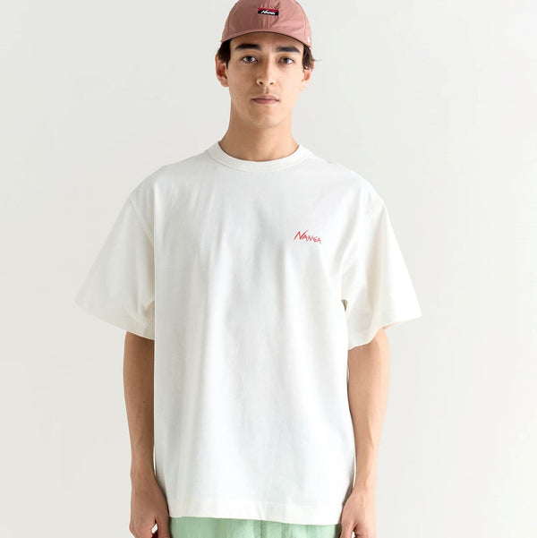 NANGA ( ナンガ ) ECO HYBRID TEE ( BWK PT ) エコハイブリッドティー | シャツ | 半袖 | アウトドア | キャンプ | Tシャツ | ホワイト | グレー | グラフィックTシャツ | プリントT | コットン | N0003684 | なんが