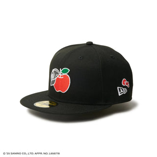 NEW ERA ( ニューエラ ) 59FIFTY HELLO KITTY リンゴ ブラック | 帽子 | キャップ | 日よけ | ユニセックス | キャンプ | アウトドア | ポリエステル | キティちゃん | ハローキティ | にゅーえら | 14348626