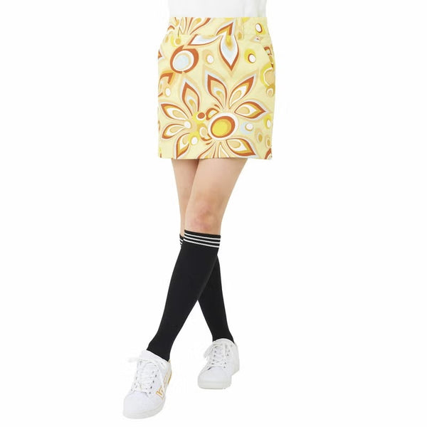 【 SALE 】 LOUDMOUTH ( ラウドマウス ) レディース 柄インナー付きスカート | シャガデリック | イエロー | 黄色 | ゴルフ | ウェア | ゴルフウェア | スカート | 派手 | 可愛い | 762359 | らうどまうす