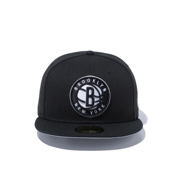 NEW ERA ( ニューエラ ) 59FIFTY ブルックリン・ネッツ ブラック × チームカラー | 帽子 | キャップ | ポリエステル | コットン | ユニセックス | サイズ調整なし | 定番 | 日よけ | アウトドア | キャンプ