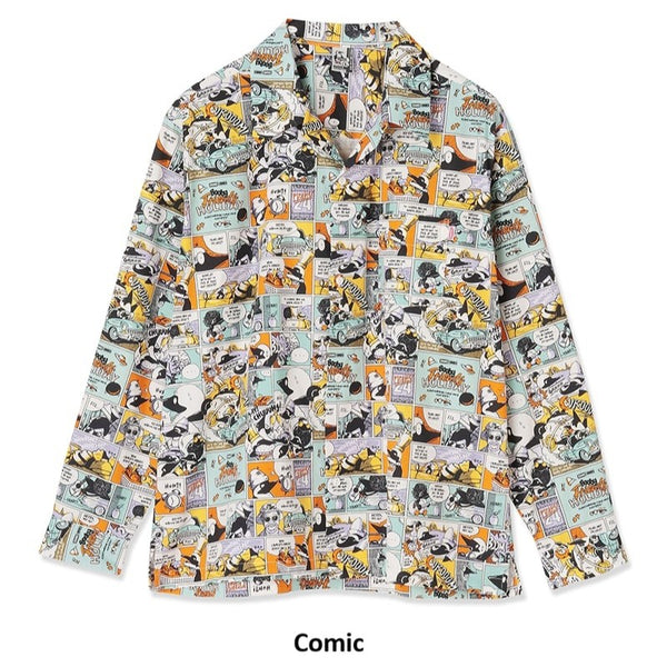 CHUMS ( チャムス ) プリンテッドボックスシャツ 総柄シャツ 半袖シャツ メンズ レディース オーバーサイズ 開襟シャツ ボックスシルエット コットン100％ カジュアル アウトドア キャンプ フェス 旅行 羽織り トップス ブービーバード 柄シャツ ユニセックス 春夏 CH02-1290