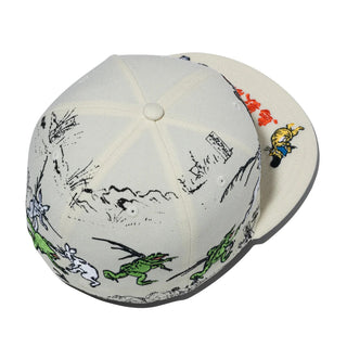 NEW ERA ( ニューエラ ) 59FIFTY 鳥獣戯画 オールオーバー クロームホワイト | 帽子 | キャップ | 日よけ | 兎 | 猿 | 猫 | 蛙 | コラボ | ポリエステル | コットン | お出かけ | オシャレ | 14940846 | にゅーえら