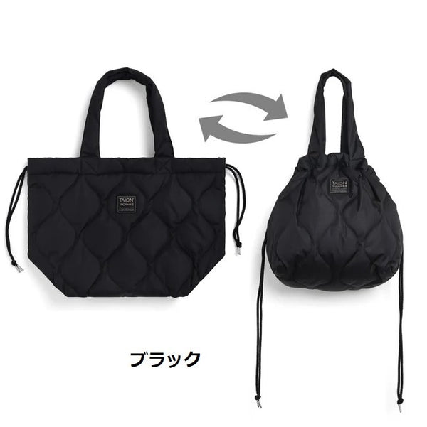 TAION ( タイオン ) ミリタリー ダウントートバッグM | トートバッグ | 通勤 | オシャレ | シンプル | 定番 | バッグ | カバン | ダウン | 巾着バッグ | 2way | キルト | 洗濯可 | ユニセックス | TAION-TT02ML-1-M