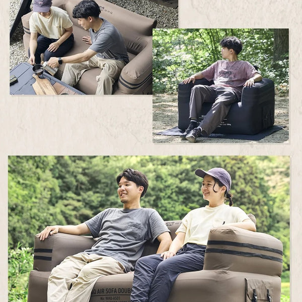 【新商品】WAQ ( ワック ) AIR SOFA+専用グランドシートセット | シングル | エアソファー | シングルチェア | エアソファ | 1人掛け | 電動ポンプ付 | アウトドア | キャンプ | 持ち運び | 簡単設営 | わっく