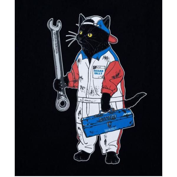 go slow caravan ( ゴースローキャラバン ) 【 NISSAN×go slow caravan 】 超ヘビーUSA/CRALLYメカニック猫ロングスリーブTEE | MENS | メンズ | トップス | ウェア | ロンT | 長袖 | Tシャツ | 綿100％ | 351951 | ごーすろーきゃらばん