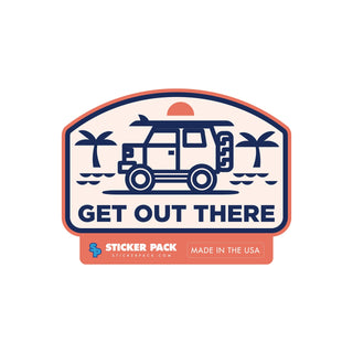STICKER PACK ( ステッカーパック ) ゲットアウトゼア | ステッカー | すてっかー | すてっかーぱっく | アウトドア | キャンプ | SPL01999 | PVC | 車 | 貼る | キャリーケース | ハードボックス | ハードケース