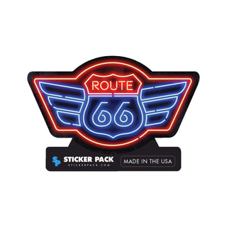 STICKER PACK ( ステッカーパック ) ルート66 ネオンサイン | ステッカー | すてっかー | SPL02008 | すてっかーぱっく | 車 | 貼る | ハードケース | ハードボックス | 収納ボックス | キャリーバッグ