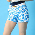 【 SALE 】 LOUDMOUTH ( ラウドマウス ) レディース ショートパンツ | 接触冷感 | ツイル素材 | キッス柄 | ターコイズ | 吸汗速乾 | UV | ゴルフ | ゴルフウェア | ショーパン | 763355 | らうどまうす