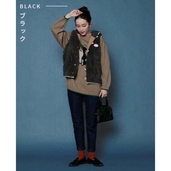 KRIFF MAYER ( クリフメイヤー ) シャギーボアボタンフードベスト | ベスト | LADYS | レディース | W2514408 | 冬 | 暖かい | もこもこ | アウター | シャギーボア | フード付 | 可愛い | オシャレ | くりふめいやー | 防寒