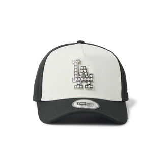 NEW ERA ( ニューエラ ) 9FORTY A-Frame MLB パール バッジ Pearl Badge ロサンゼルス・ドジャース ブラック/クロームホワイト | 帽子 | キャップ | 14744960 | にゅーえら | ユニセックス | スナップバック | シンプル | サイズ調整